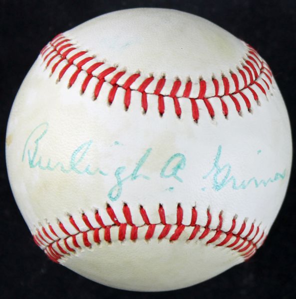 Burleigh Grimes Signed ONL Baseball (PSA/DNA)