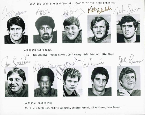 Unique 1972 "Wheaties Rookies Of The Year" 8" x 10" Photo w/ Harris, Reaves & Others (PSA/DNA)
