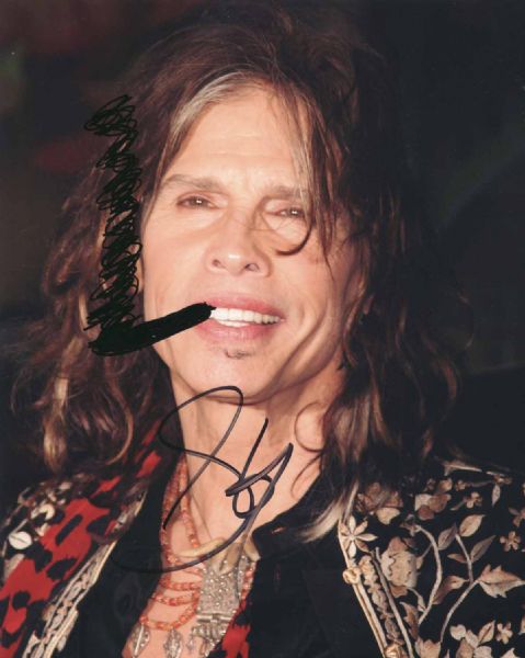 Aerosmith: Unique Steven Tyler Signed 8" x 10" Photo w/ Funny Sketch! (PSA/DNA)