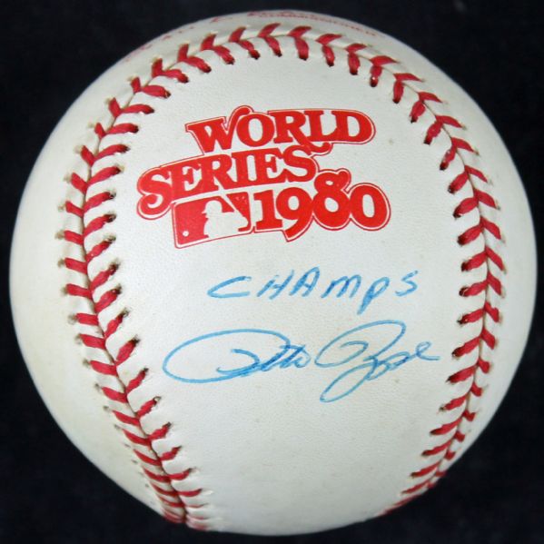 Pete Rose Signed 1980 World Series Baseball w/ "Champs" Inscription (PSA/DNA)