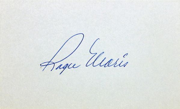 Roger Maris Signed Index Card (JSA)