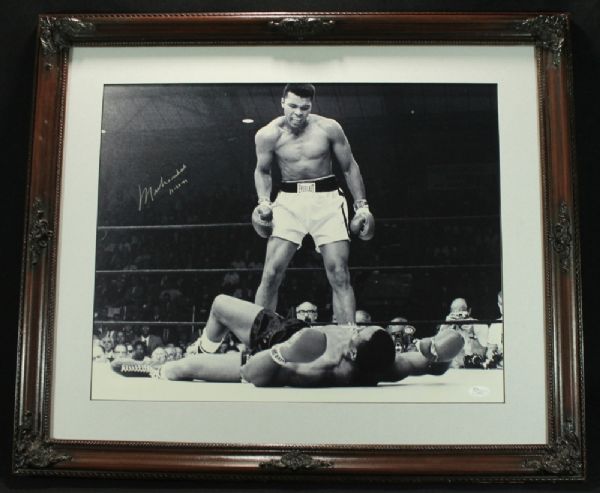 Muhammad Ali Signed & Framed 16" x 20" "Over Liston" (JSA)