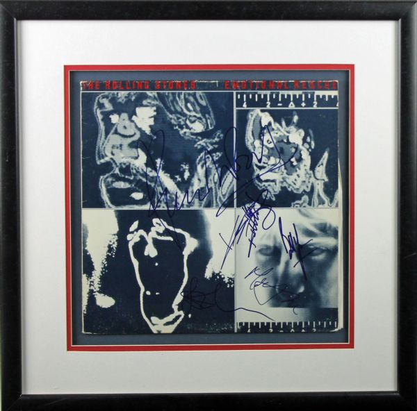 The Rolling Stones: Group Signed "Emotional Rescue" Album w/ 5 Signatures Including Wyman (JSA)