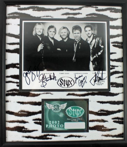 Styx: Band Signed & Framed 8" x 10" Promo Photo w/ 4 Signatures (PSA/DNA)