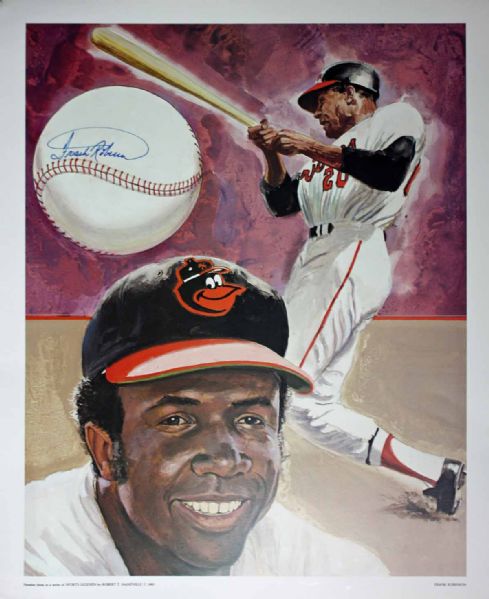 Frank Robinson Signed 18" x 24" Lithograph (PSA/DNA)