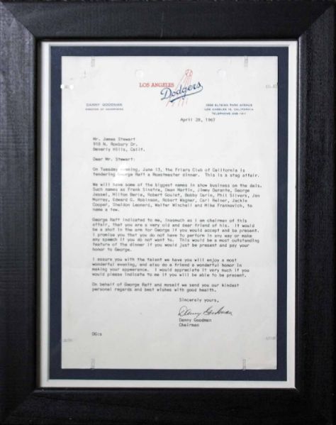 Danny Goodman Marketing Letter On Dodgers Letterhead to James Stewart! (PSA/DNA)