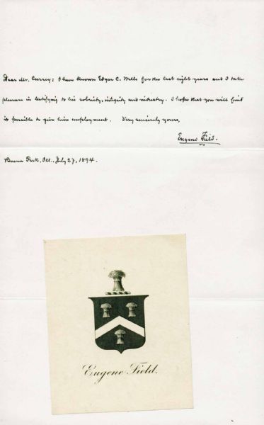 Rare Eugene Field Handwritten & Signed Letter (PSA/DNA)