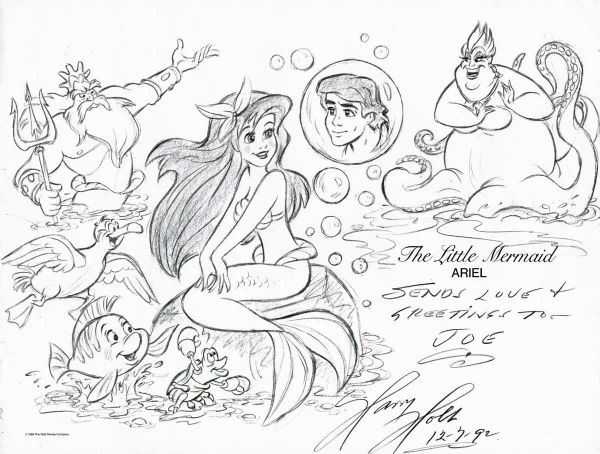 Original "The Little Mermaid" Art by Illustrator Henry Holt! (PSA/DNA)