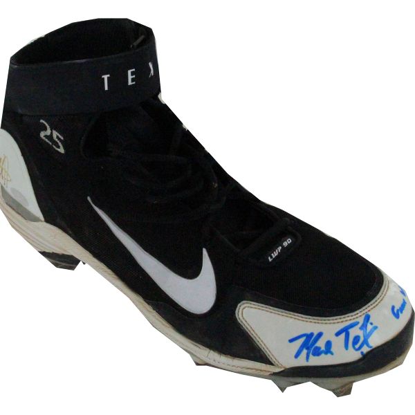 Mark Teixeira Signed Game Used Cleat w/ Game Used Insc (Single)(Steiner)