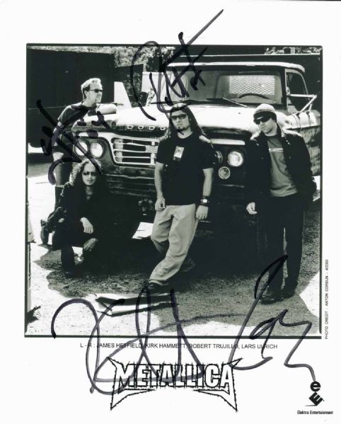 Metallica: Band Signed 8" x 10" Promo Photo w/ 4 Signatures (REAL/Epperson)