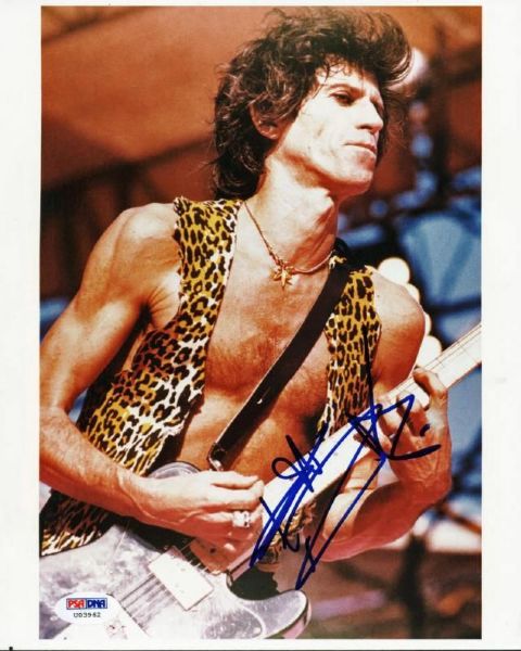 Rolling Stones: Keith Richards Signed 8" x 10" Color Concert Photo (PSA/DNA)