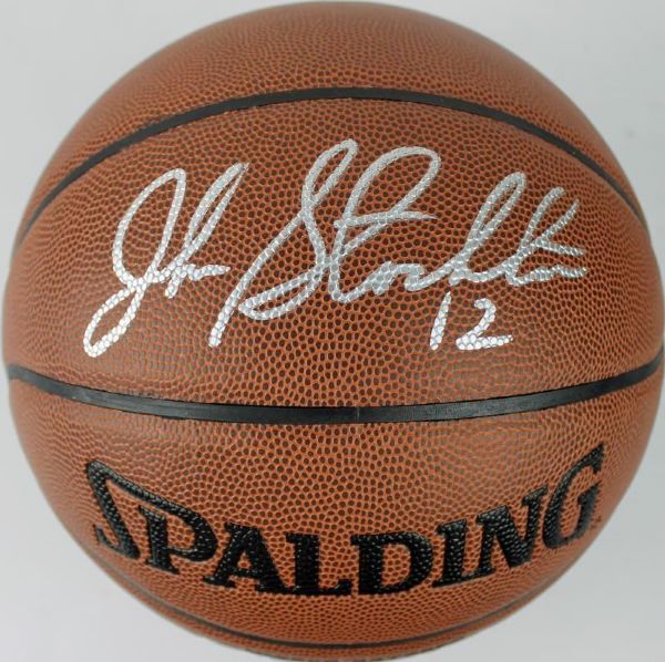 John Stockton RARE Signed Spalding I/O Basketball (PSA/DNA)