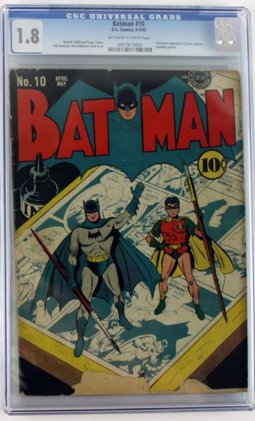 Batman #10 (DC, 1942) CGC Graded 1.8