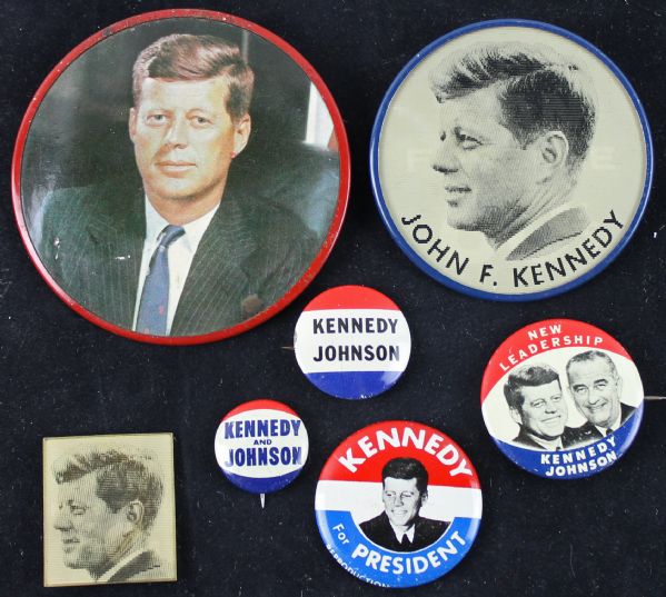 Collection of 30+ Political Campaign Buttons w/ JFK, LBJ, RFK & Others