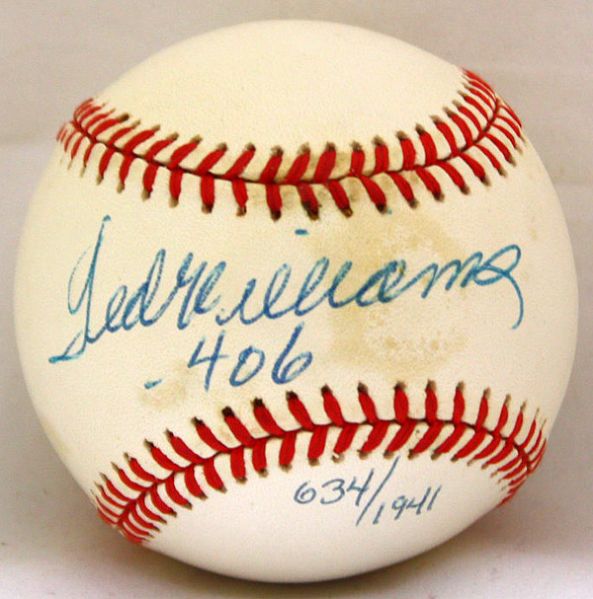 Ted Williams Signed Ltd. Ed. OAL Baseball w/".406" Inscription (UDA & JSA)