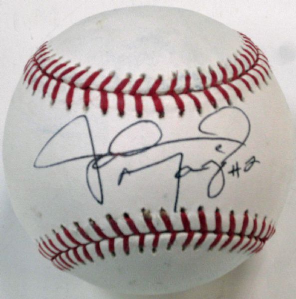 Superb Johnny Manziel Single Signed OML Baseball (JSA)