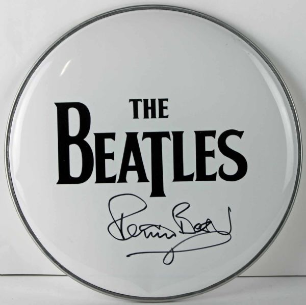 Pete Best Signed Beatles Logo Model Drum Head (PSA/DNA)