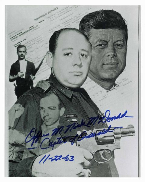 (John F. Kennedy Assassination) Officer Nick McDonald - Lot of (3) Signed Items (PSA/DNA)