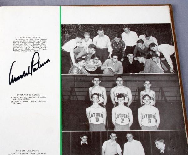 Scarce Arnold Palmer Twice Signed 1946 Latrobe High School Yearbook (JSA)