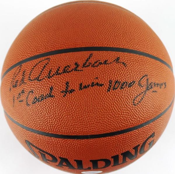 Red Auerbach Signed Spalding NBA Leather Basketball with "1st Coach to Win 1,000 Games" Insc. (PSA/DNA)