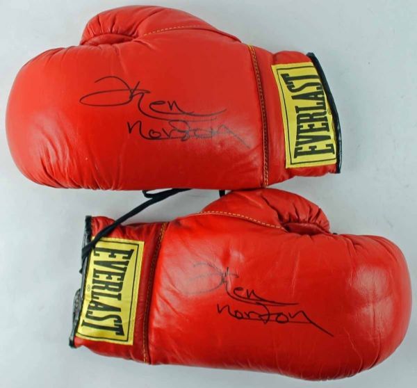 Ken Norton Signed Pair (2) of Everlast Boxing Gloves (JSA)