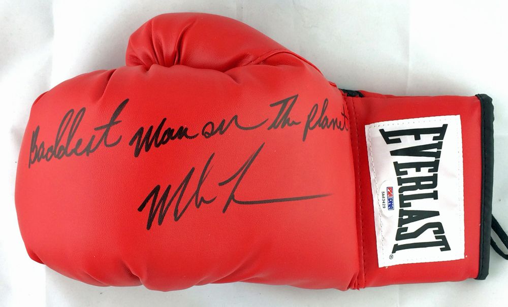 Lot Detail Mike Tyson Signed Everlast Boxing Glove With Baddest Man