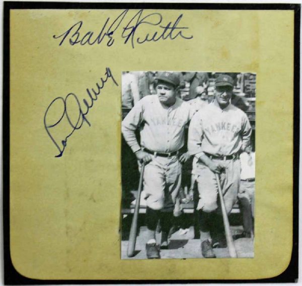 Babe Ruth & Lou Gehrig Signed Album Page w/ Exceptional Signatures! (JSA)