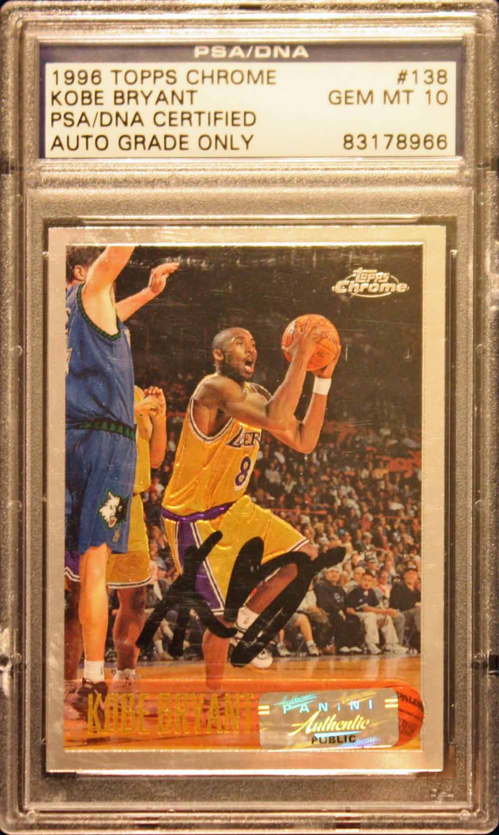 Lot Detail - Kobe Bryant Signed 1996 Topps Chrome RC #138 - PSA