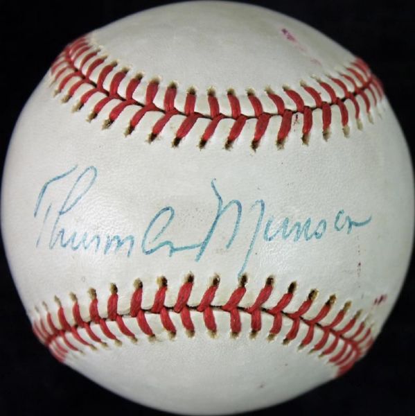 Thurman Munson Exceptionally Fine Single-Signed OAL Baseball (PSA/DNA & JSA)