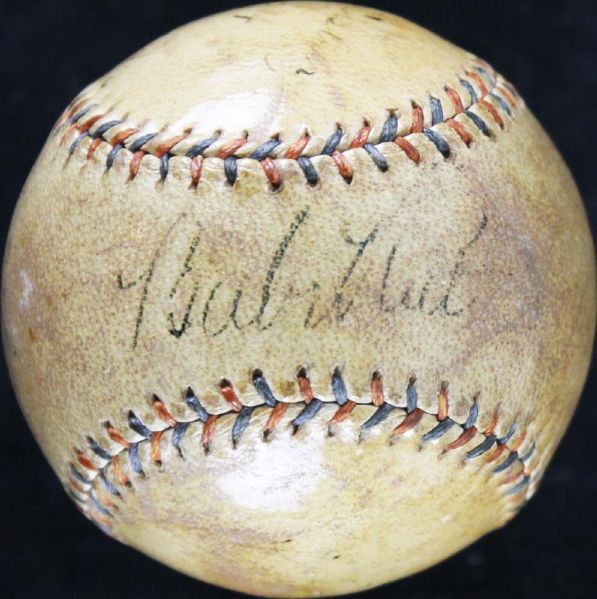 Babe Ruth, Lou Gehrig & Jimmie Foxx Signed "Babe Ruth Home Run Special" Baseball (c.1934)(JSA)