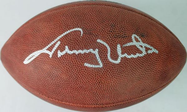 Johnny Unitas Signed Wilson NFL Leather Football GEM MINT 10!(PSA/DNA)