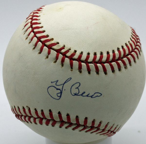 Yogi Berra Signed OAL Budig Baseball (PSA/DNA)