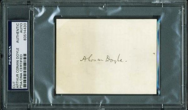 Sir Arthur Conan Doyle Vintage Ink Signature Page (PSA/DNA Encapsulated)