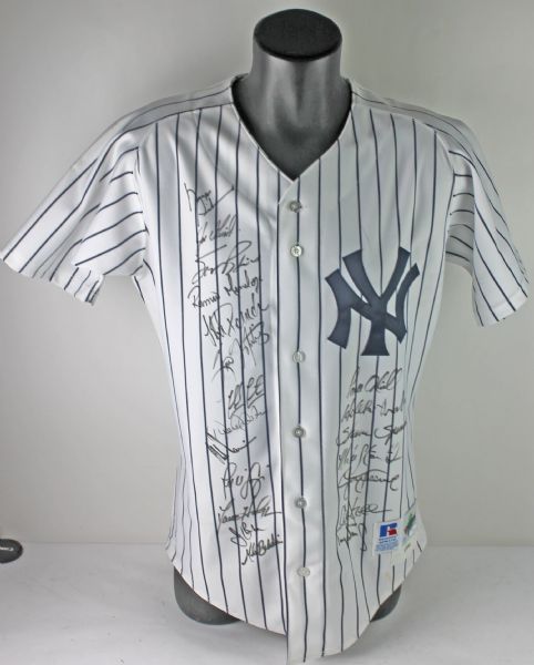 1998 NY Yankees Team-Signed Game Issued Jersey w/ 20 Sigs & Steinbrenner! (JSA)