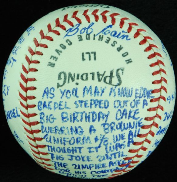 Bob Cain Rare Signed OAL Baseball w/Handwritten Story RE: Pitching to Eddie Gaedel (PSA/DNA Guaranteed)