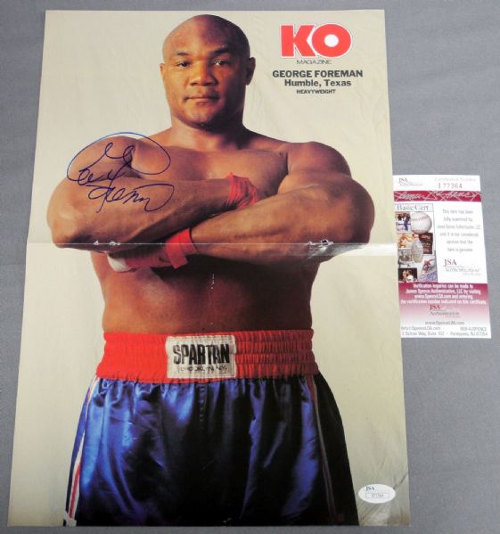 George Foreman Signed 15" x 11" KO Magazine Fold Out Poster (JSA)