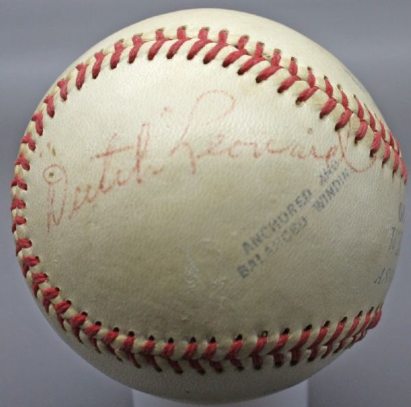 Dutch Leonard Rare Single Signed Baseball (PSA/DNA)