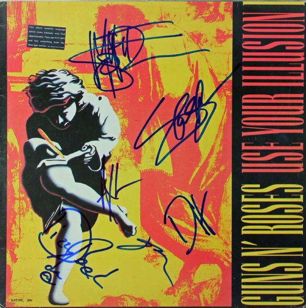 Guns N Roses Rare Group Signed "Use Your Illusions I" Record Album Cover (PSA/DNA & Epperson/REAL)