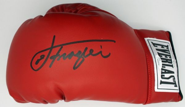 Joe Frazier Signed Near-Mint Red Everlast Boxing Glove (JSA)