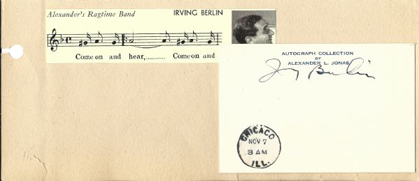 Irving Berlin Signed 3" x 5" Index Card (PSA/JSA Guaranteed)