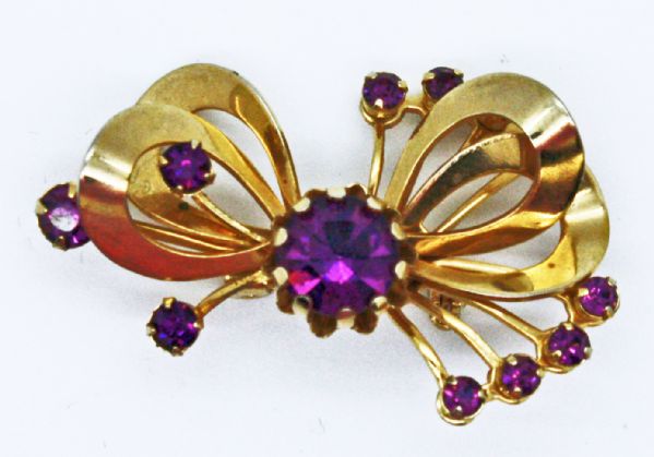 Audrey Hepburns Production Worn Gem Stone Broach (Ex. Kupp Estate)