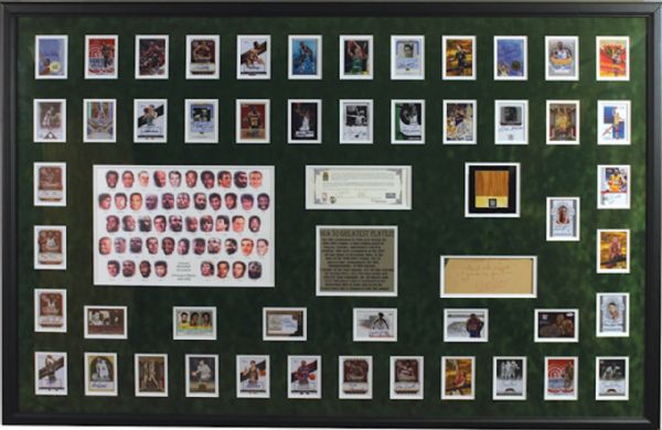 NBAs 50 Greatest Players MASSIVE Custom Framed Autograph Display (PSA/DNA, UDA, Leaf, etc.)
