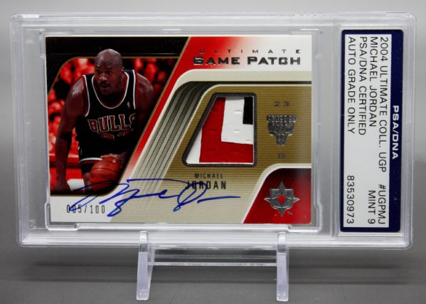 Michael Jordan 2004 Upper Deck Ultimate Collection Signed Game Patch Card - PSA/DNA Graded MINT 9