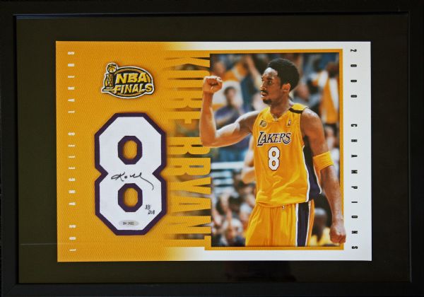 Kobe Bryant Signed 2000 NBA Finals Jersey Number Ltd Edition Framed Display (UDA)