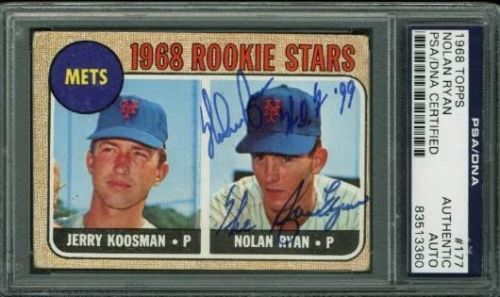 Nolan Ryan Signed 1968 Topps Rookie Card w/"HOF 99, The Ryan Express" Inscription (PSA/DNA Encapsulated)