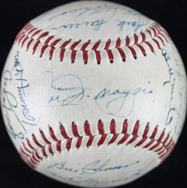 1950 New York Yankees (World Champs) Team Signed OAL Baseball with DiMaggio, Rizzuto, Mize, etc. (23 Sigs)(JSA)