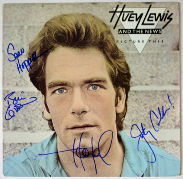 Huey Lewis and the News (4) Signed "Picture This" LP (PSA/JSA Guaranteed)