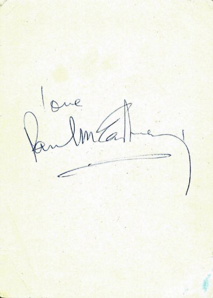 The Beatles: Paul McCartney Signed 7" x 4" Personal Party Invitation (PSA/DNA Guaranteed)