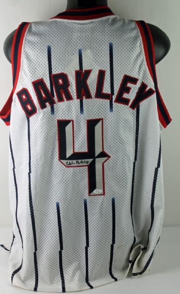 Charles Barkley Signed Pro-Style Rockets Jersey (JSA)
