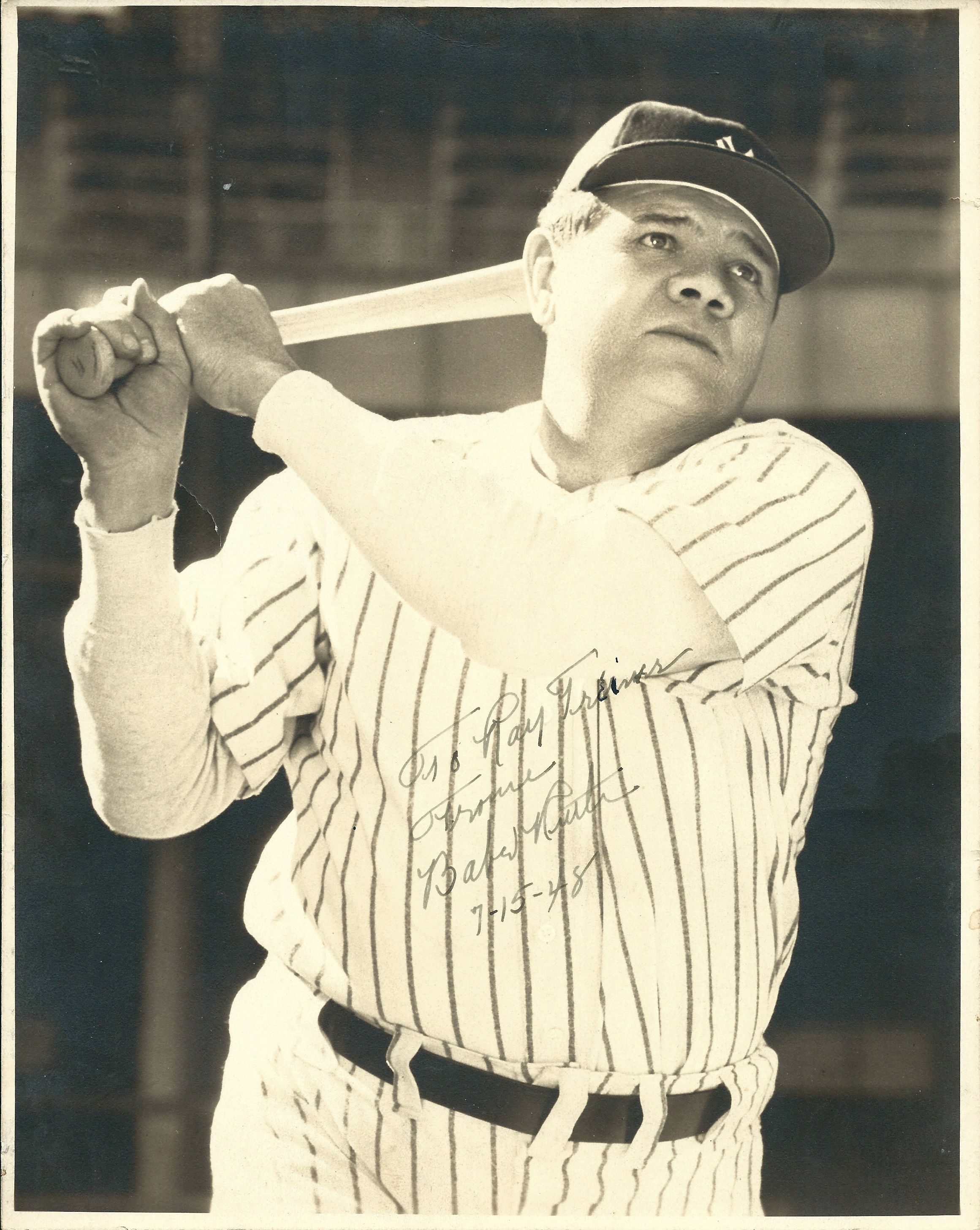 Exceptional Babe Ruth Signed 8" x 10" Photo Dated Weeks Prior to ...